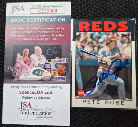 Pete Rose 1986 Signed Trading Card #1 JSA COA