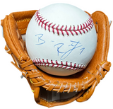 Ben Roethlisberger signed Baseball with glove stand