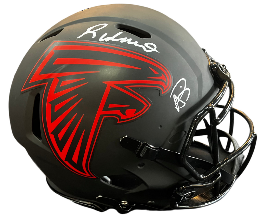coa football helmet Roddy White & Andre Rison Signed/Autographed Eclipse Full Size Authentic Helmet Beckett COA – All In Autographs
