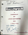 Halloween Screenplay Original Shooting Script signed by John Carpenter and Brain Andrews