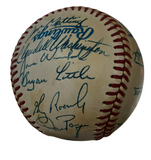 1986 New York Yankees Signed Baseball With Display Case