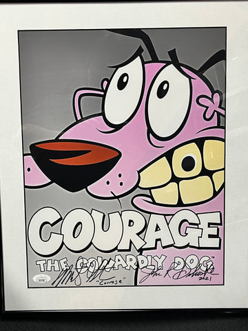 Marty Grabstein John Dilworth Signed Courage the Cowardly Dog Framed Photo