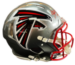 Bijan Robinson & Drake London Signed Full Size Authentic Helmet (Silver) Beckett COA