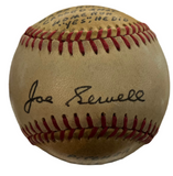Joe Sewell Signed Baseball JSA COA