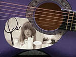 Taylor Swift Signed Cut On Purple Acoustic Guistar JSA COA