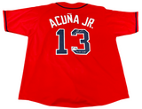 Ronald Acuña Jr Signed "40/70" Club Red Atlanta Braves Jersey Beckett COA