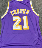 Michael Cooper Autographed Jersey Inscribed "H.O.F 24"