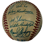 1986 New York Yankees Signed Baseball With Display Case