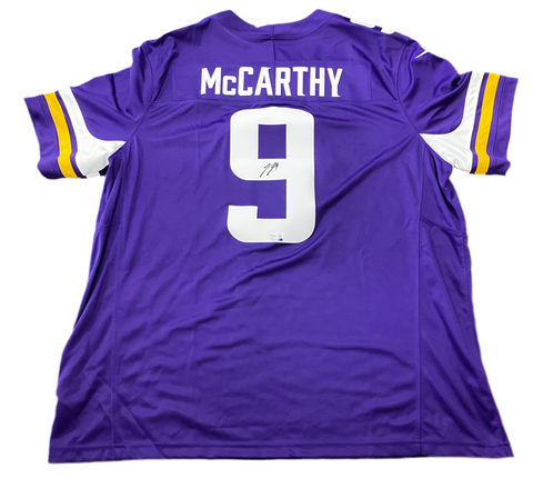 JJ McCarthy Signed Authentic Purple Vikings Jersey