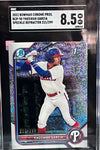 2022 Bowman Chrome Prospects BCP-90 Yhoswar Garcia Speckled Refractor 221/299