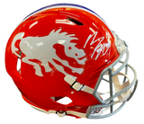 Bo Nix Signed Full Size Authentic Throwback Denver  Broncos Orange Authentic Helmet Beckett COA