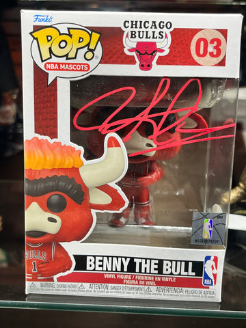 Dennis Rodman Autographed Funko Pop NBA Mascots Benny the Bull