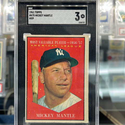 1961 Topps #487 Mickey Mantle MVP SCG 3