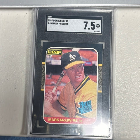 1987 Donruss Leaf #46 Mark Mcgwire SGC 7.5