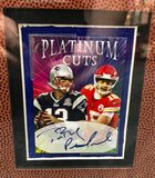 Patrick Mahomes and Tom Brady framed plaque with card