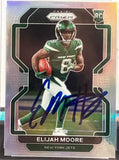 2021 Panini Prizm Elijah Moore Signed Silver Rookie Card Beckett COA