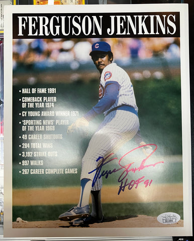 Fergie Jenkins Signed 8X10 Photo JSA COA
