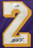 Magic Johnson Signed Purple Lakers Jersey Beckett COA