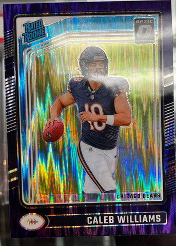 2024 DONRUSS Optic Caleb Williams Purple Shock Rated Rookie Card #201