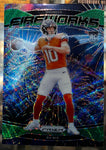 2024 Panini Prizm Bo Nix Green Wave Fireworks Rookie Card #23