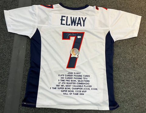 John Elway Signed Jersey With Stats Beckett COA