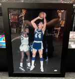 Jerry West Signed Framed 16x20 Photo JSA COA