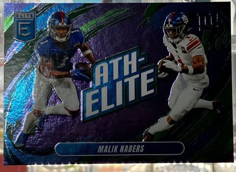 2025 Elite NFL Malik Nabers  Ath-Elite Green Emerald (SP) Card #4