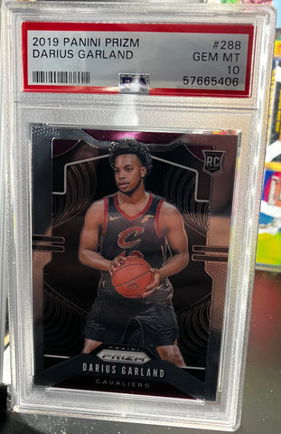2019 PANINI PRIZM DARIUS GARLAND ROOKIE CARD #288 PSA 10