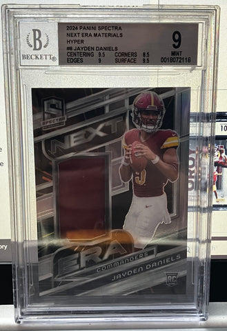 2024 Panini Spectra Jayden Daniels Next Era Materials Hyper Rookie Card #NE-JDS