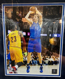 Dirk Nowitzki Signed Baseball in Shadowbox JSA And Beckett COA