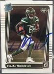 2021 DONRUSS Optic Elijah Moore Rated Rookie Signed Card Beckett COA