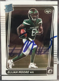 2021 DONRUSS Optic Elijah Moore Rated Rookie Signed Card Beckett COA