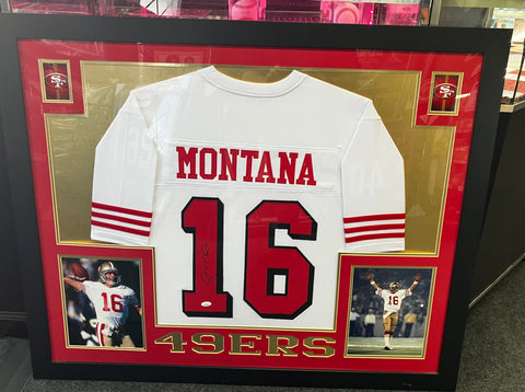 Joe Montana Signed Framed Jersey