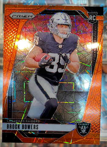 2024 Panini Prizm Brock Bowers Orange Lazer Brock Bowers Rookie Card #315