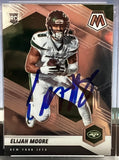 2021 Mosaic Elijah Moore Signed Rookie Card Beckett COA