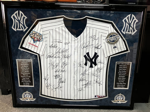 New York Yankees 2009 World Series Team Signed Framed Jersey W/ COA