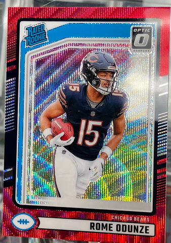 2024 Optic Rome Odunze Red Wave Rated Rookie Card #309