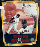 Barry Bonds Signed Framed 500/500 photo with mini Giants Bag /25