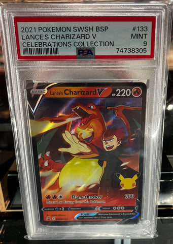 2021 POKEMON SWSH BSP LANCE'S CHARIZARD V
CELEBRATIONS COLLECTION PSA 9