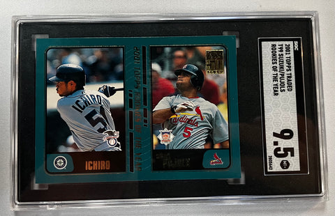 2001 Topps Traded ALBERT PUJOLS/ICHIRO SUZUKI Rookies of the Year RC T99 SGC 9.5