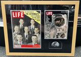 Mercy Seven Astronauts Signed Framed Life Magazine Photo