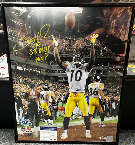 Santonio Holmes Signed 11X16 Photo PSA COA