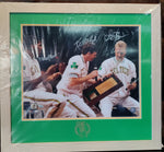 Larry Bird Boston Celtics Framed Retirement Photo Signed by Larry Bird, Kevin McHale, and Robert Parish