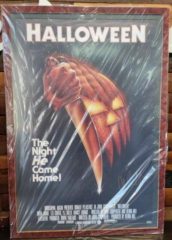 Nick Castle Signed Framed "Halloween" 24x48 Movie Poster Fanatics Authenticated