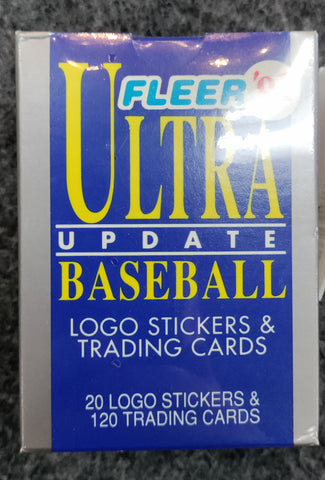 Fleer 1991 Ultra Update Baseball trading card and logo stickers (sealed)