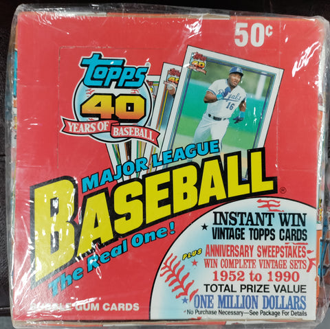 Topps 1991 Baseball- Box of 36 Individual Packs