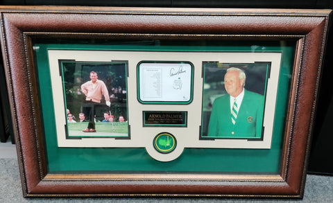 Arnold Palmer Signed Augusta Golf Club Hole List Shadowbox Commemorative Global and Gotta Have it Golf Authenticated