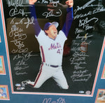 Mets 1986 Framed Photo Display with 27 Signatures Beckett and JSA LOA