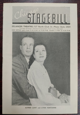 Chicago Stagebill 1938 Featuring Alfred Lunt in "Amphitryon 38"
