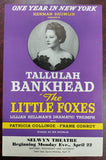 Vintage Selwyn Theatre Flyer Featuring Tallulah Bankhead in "The Little Foxes"